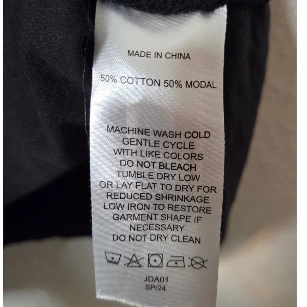 Quince Black Cotton Modal Tee Shirt‎ Women's XL Quiet Luxury Minimalist